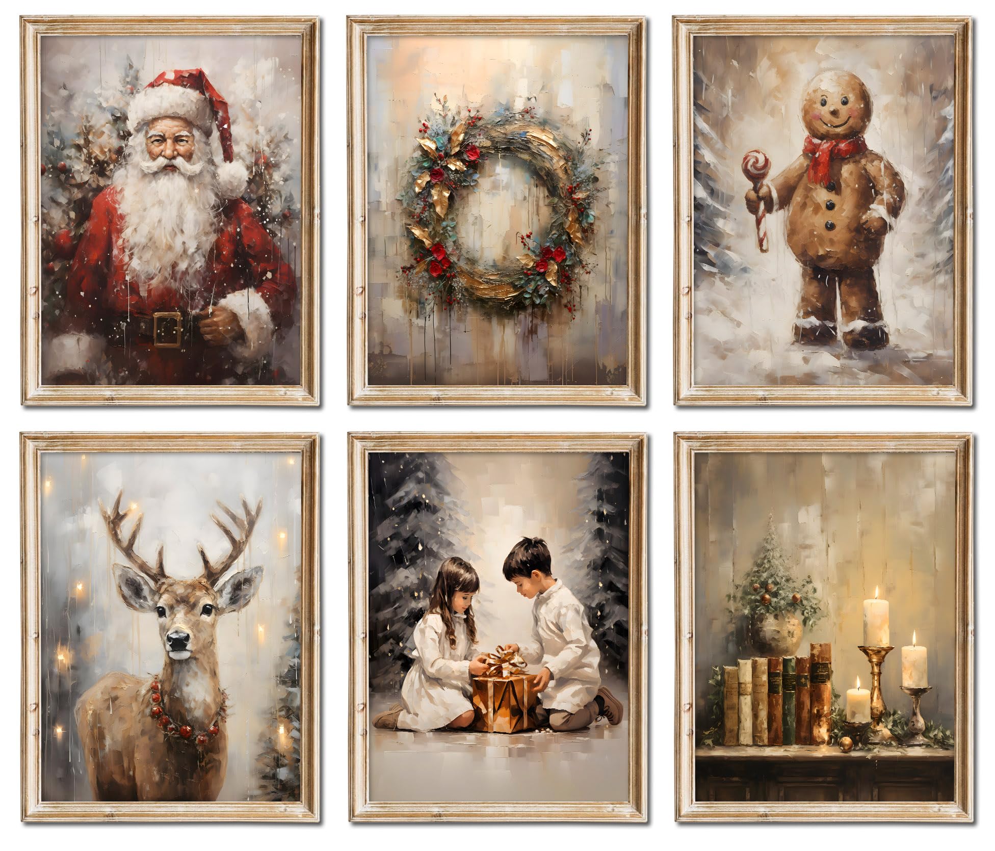 COLLECTION OF CHRISTMAS アートブック Amazon.com: Christmas Wall Art set of 6 Christmas Pictures Wall